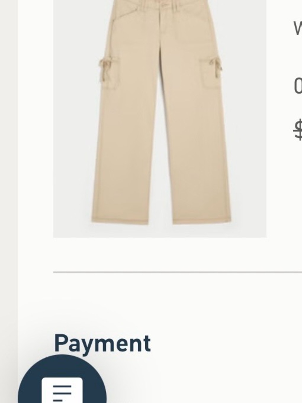 Hollister Beige Wide-Leg Cargo Pants